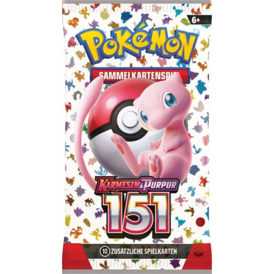 Pokémon Karmesin & Purpur 151 Boosterpack – Einzelpack mit 10 Karten, offizielles Kanto-Special-Set.