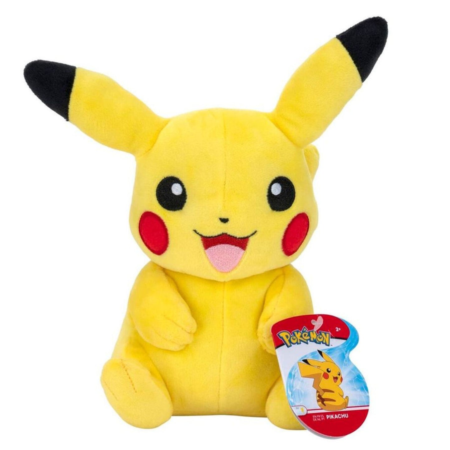 Pokémon Pikachu sitzend Plüschfigur – 20 cm groß, gelb, weiches Polyester, offizielles Lizenzprodukt.