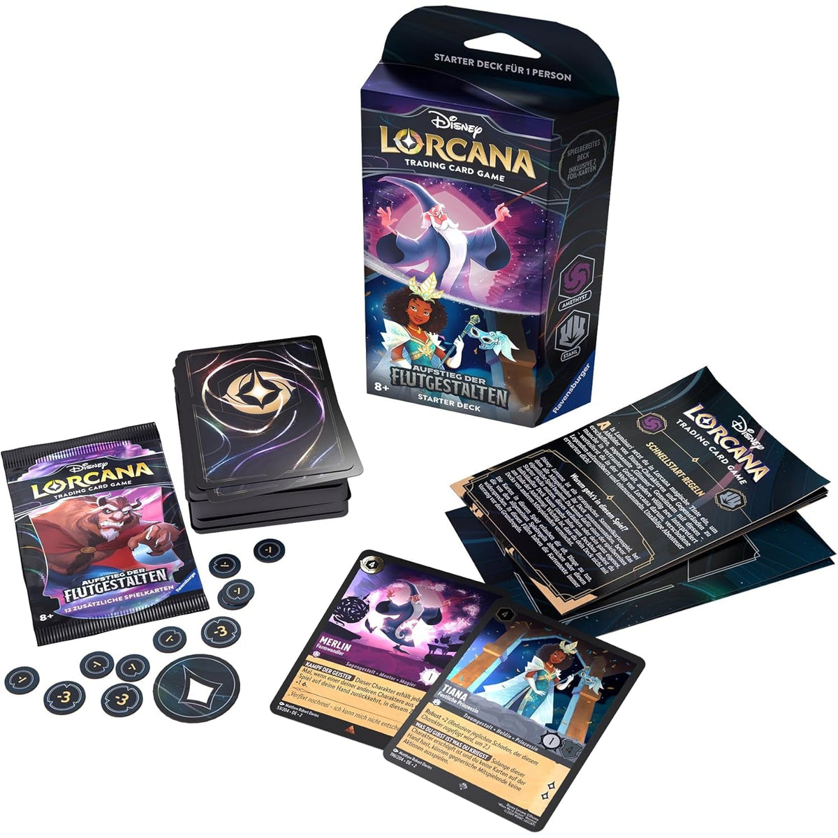 Disney Lorcana Aufstieg der Flutgestalten Amethyst & Stahl Starter Deck Deutsch