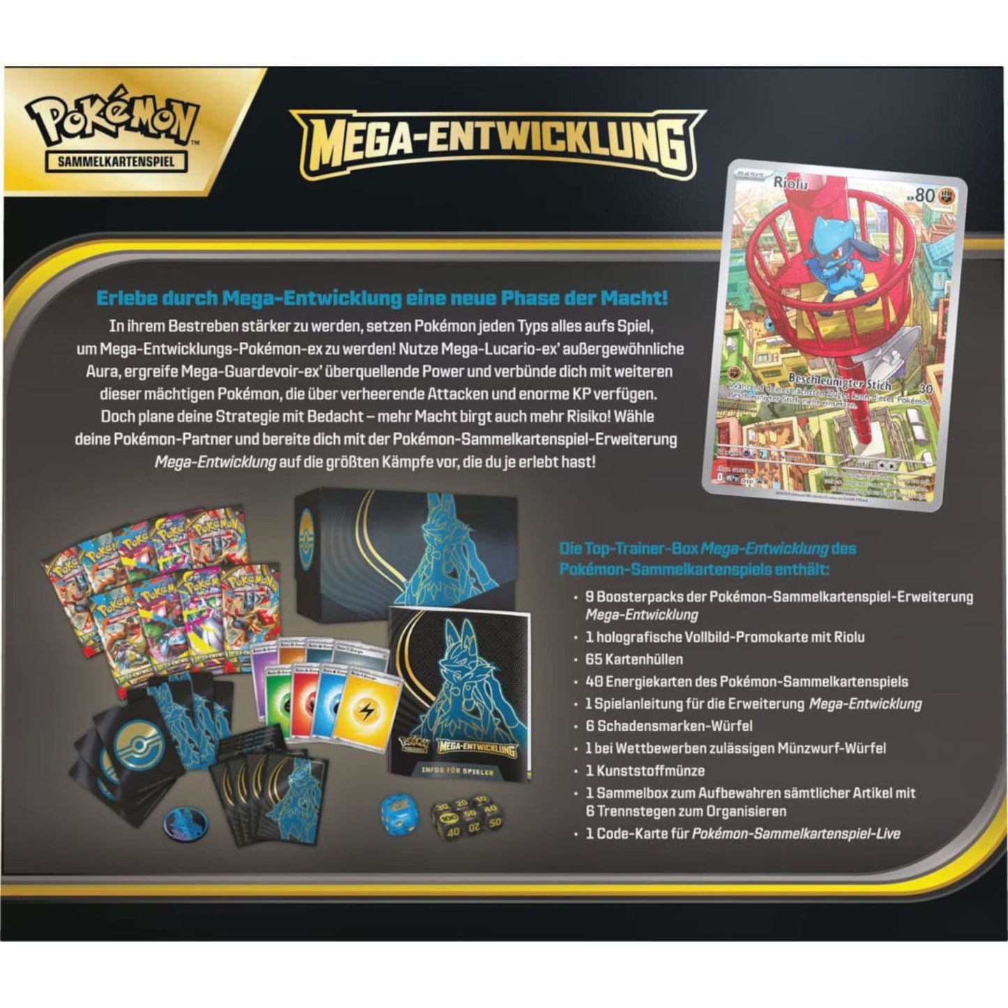 Pokémon – Mega-Entwicklung Top-Trainer-Box Lucario (Deutsch)