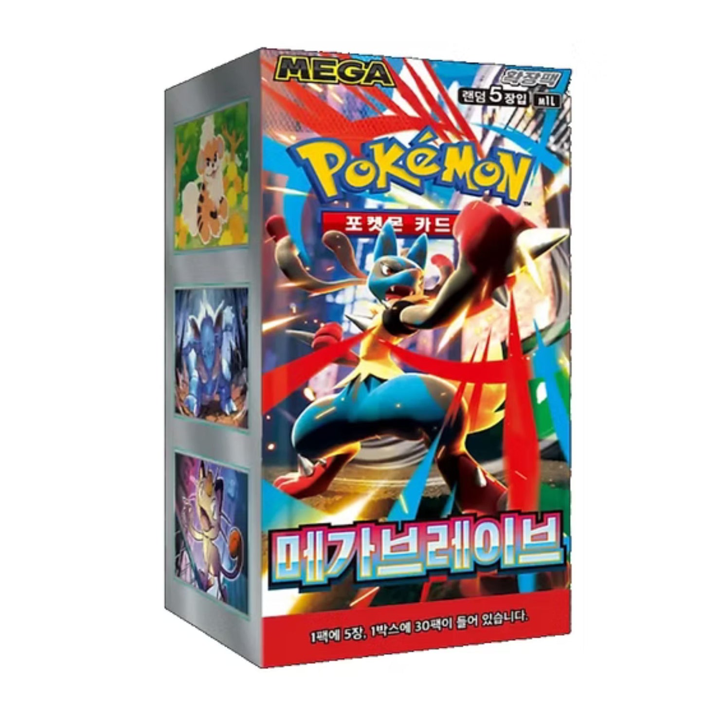 Pokémon M1L Mega Brave Display – Koreanisches Booster-Display mit Mega-Lucario-ex Artwork und 30 Boostern.