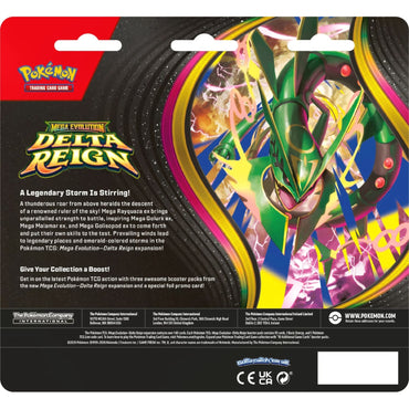 Pokémon Delta-Herrschaft 3er-Pack-Blister Jurob Rückseite (Abbildung: englische Version)