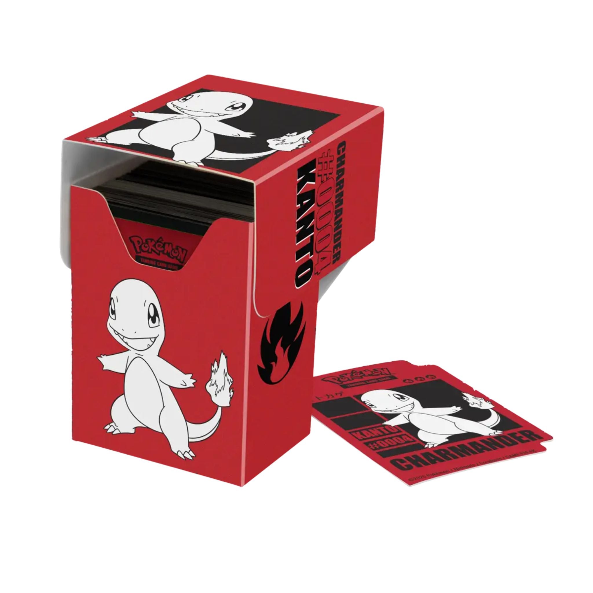 Ultra Pro Full View Deck Box – Charmander / Glumanda Motiv, für bis zu 75 doppelt gesleevte Karten, mit Deck Divider.